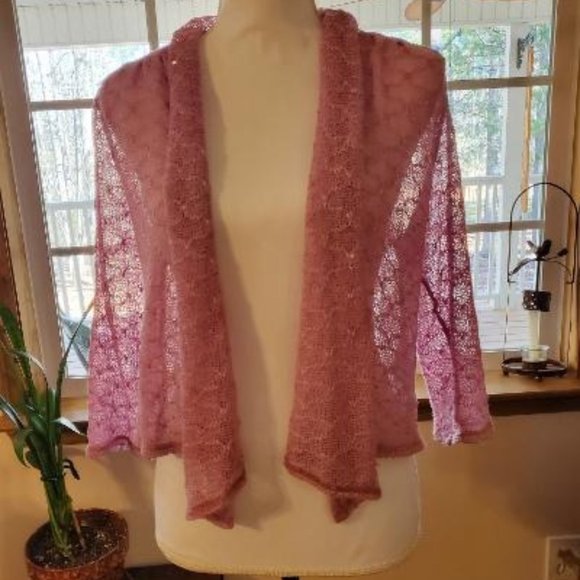 ❤️ $5 Ruby Road Pink Shrug with Sequins, Size PS - Picture 1 of 7